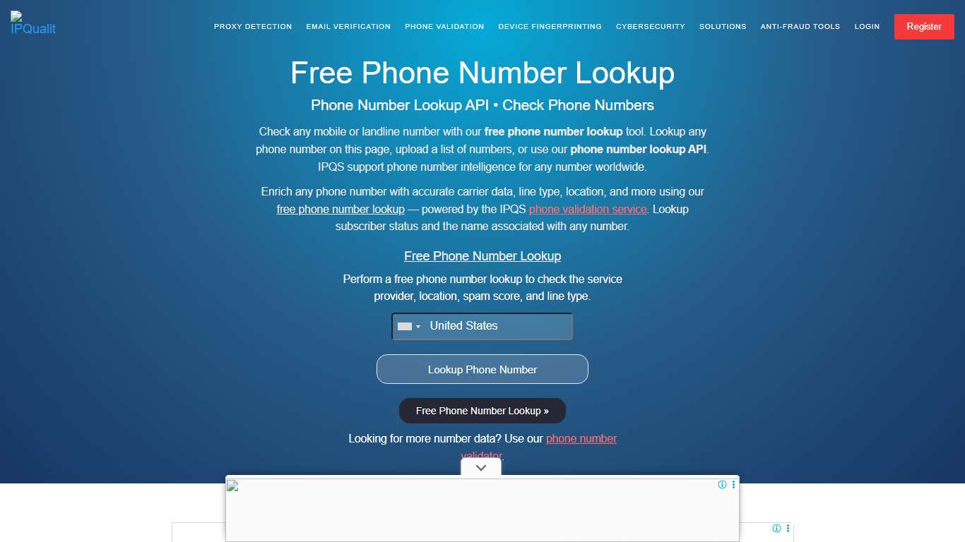 Free Phone Number Lookup Tool Phone Number Lookup API